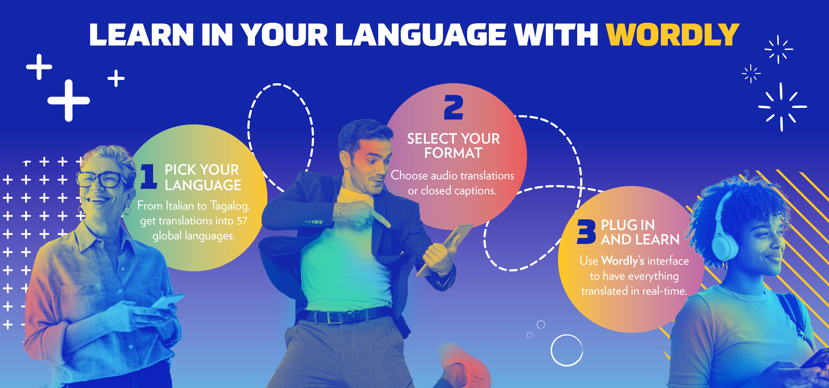 Graphic image: Learn in your language with Wordly